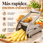 Cortador manual de papas y vegetales para obtener cortes uniformes y simplificar la preparación