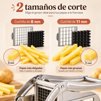 Comparación de cuchillas de 8 mm y 11 mm para bastones de papa finos y gruesos