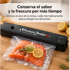 Beneficios de la máquina selladora Vacuum Sealer con salmón; composición original conservada y resolución mejorada